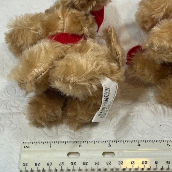 TWO Christmas Stuffed Golden Labradoodles w/Santa Hat & Scarf Toy Plush - Picture 11 of 12